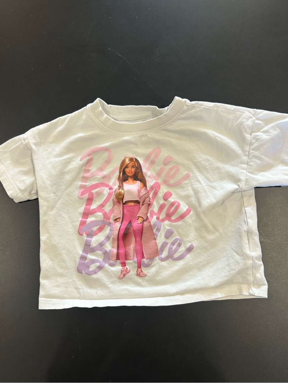 H&M Barbie GraphicTee - White with Pink & Purple Print